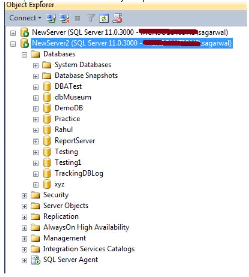 connection for Object Explorer